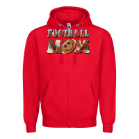 Red football mom football smiley face Zipper Hoodie - BarkalooDesign