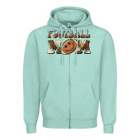 Seafoam football mom football smiley face Zipper Hoodie - BarkalooDesign