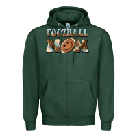 Sports Green football mom football smiley face Zipper Hoodie - BarkalooDesign
