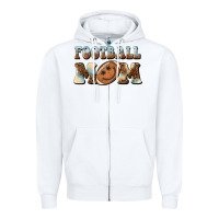 White football mom football smiley face Zipper Hoodie - BarkalooDesign