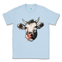 Dusty Blue Cow Classic Tee - HowdyJamesFarm