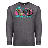 Charcoal Heather with god all things are possible race Premium Sweatshirt - AdoDesignShop