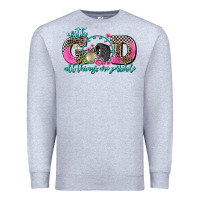 Heather Grey with god all things are possible race Premium Sweatshirt - AdoDesignShop