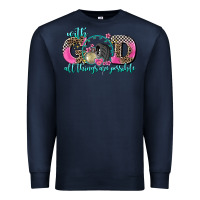 Navy with god all things are possible race Premium Sweatshirt - AdoDesignShop
