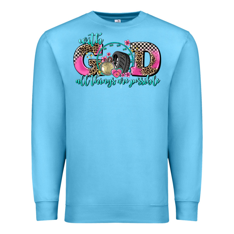 With God All Things Are Possible Race Premium Sweatshirt by AdoDesignShop | Teevron