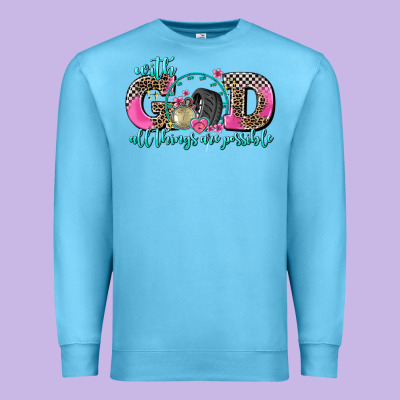 With God All Things Are Possible Race Premium Sweatshirt Designed By Adodesignshop