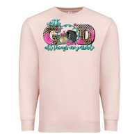 Pale Pink with god all things are possible race Premium Sweatshirt - AdoDesignShop