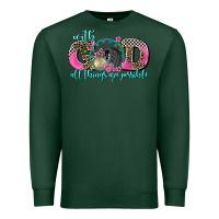 Sports Green with god all things are possible race Premium Sweatshirt - AdoDesignShop