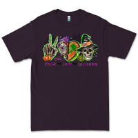 Plum Peace love Halloween Premium Tee - NancyCooperArtShop