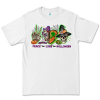 White Peace love Halloween Premium Tee - NancyCooperArtShop