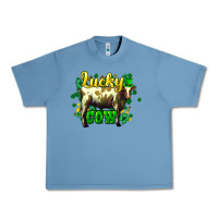 Pebble Blue St. Patrick's Day Cow Urban Heavy Tee - HowdyJamesFarm