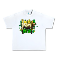 White St. Patrick's Day Cow Urban Heavy Tee - HowdyJamesFarm