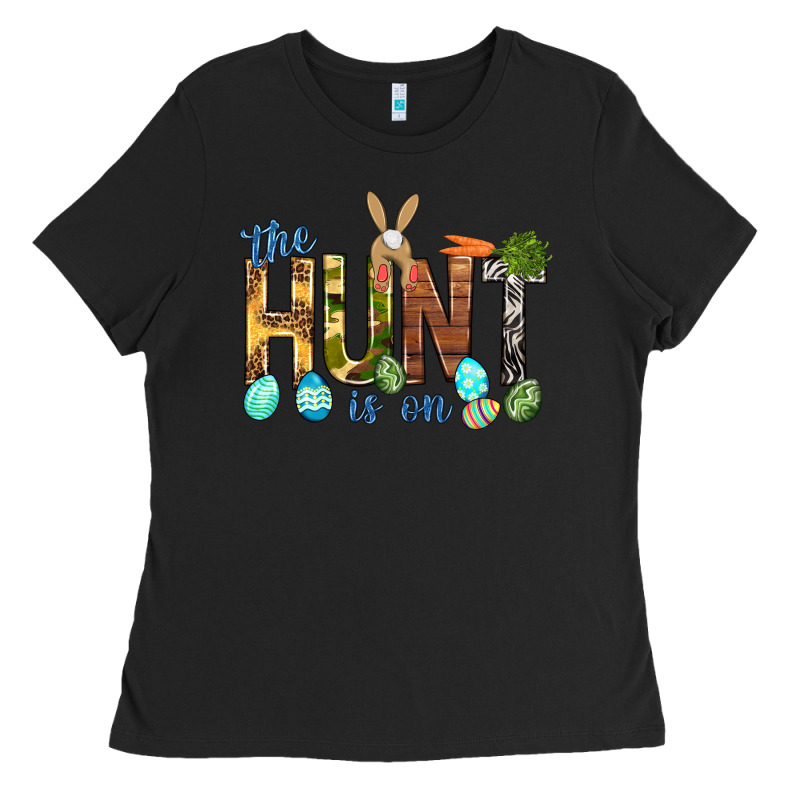 The Hunt Is On With Eggs Easter Day Ladies Tee by HowdyJamesFarm | Teevron