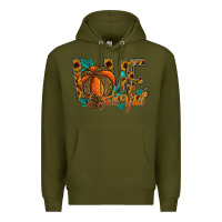 Army Green Love Fall Y'all Premium Hoodie - CowhideDigitalArt