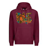 Burgundy Love Fall Y'all Premium Hoodie - CowhideDigitalArt