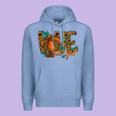 Love Fall Y'all Premium Hoodie Designed By Cowhidedigitalart