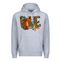 Heather Grey Love Fall Y'all Premium Hoodie - CowhideDigitalArt