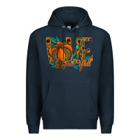 Navy Love Fall Y'all Premium Hoodie - CowhideDigitalArt