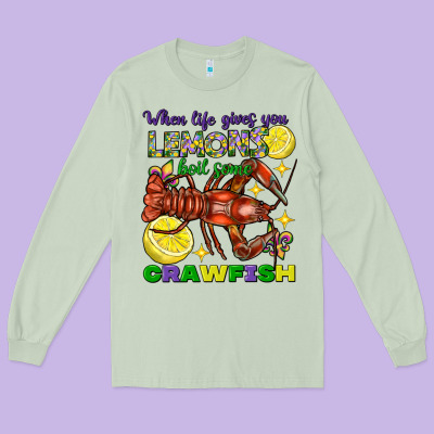 When Life Gives You Lemons Boil Some Crawfish Mard Long Sleeve Tee Designed By Fadigitalartstudio