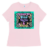 Bubblegum Pink fueled by ıced coffee and anxiety Ladies Tee - TumblerDesignByShophia