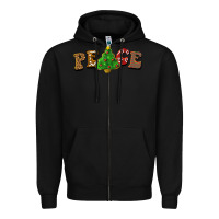 Black christmas peace Zipper Hoodie - BarkalooDesign