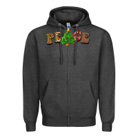 Charcoal Heather christmas peace Zipper Hoodie - BarkalooDesign