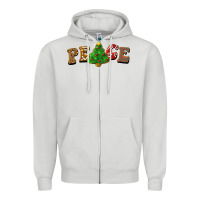 Dove Grey christmas peace Zipper Hoodie - BarkalooDesign