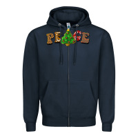 Navy christmas peace Zipper Hoodie - BarkalooDesign