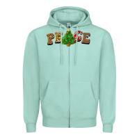 Seafoam christmas peace Zipper Hoodie - BarkalooDesign