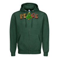 Sports Green christmas peace Zipper Hoodie - BarkalooDesign