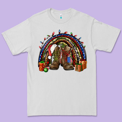 Army Christmas Rainbow Premium Tee Designed By Nancycooperartshop