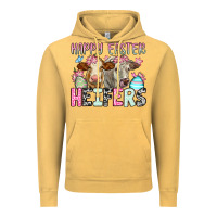 Vintage Mustard Happy Easter Heifers Vintage Hoodie - OliviaCreatesArt