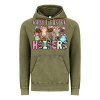 Vintage Olive Happy Easter Heifers Vintage Hoodie - OliviaCreatesArt