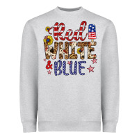 Heather Grey red white and blue Heavyweight Sweatshirt - Artiststas