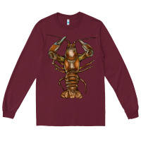 Burgundy Crawfish Long Sleeve Tee - FaDigitalArtStudio