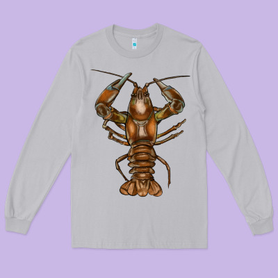 Crawfish Long Sleeve Tee Designed By Fadigitalartstudio