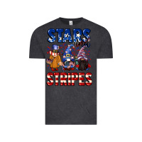 Vintage Black Stars and stripes gnomes 4th of july Vintage Tee - CowGirlArtShop