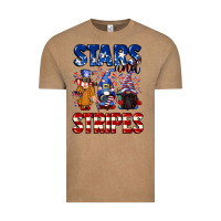 Vintage Coffee Stars and stripes gnomes 4th of july Vintage Tee - CowGirlArtShop