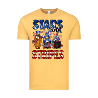 Vintage Mustard Stars and stripes gnomes 4th of july Vintage Tee - CowGirlArtShop