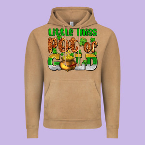 St. Patrick's Little Miss Pot Of Gold Vintage Hoodie Designed By Oliviacreatesart