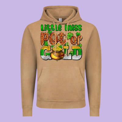 St. Patrick's Little Miss Pot Of Gold Vintage Hoodie Designed By Oliviacreatesart