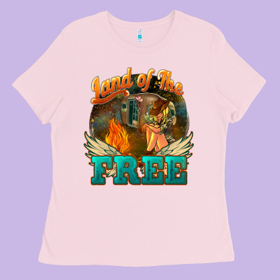 Land Of The Free 4th Of July Ladies Tee Designed By Howdyjamesfarm