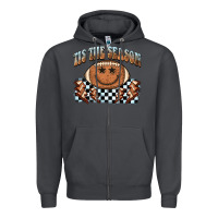 Smoke tis the season football smiley face Zipper Hoodie - BarkalooDesign