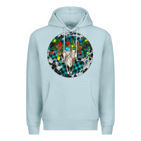 Blue Mist Bull Skull Christmas Premium Hoodie - RanaPortraitStore