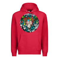 Cardinal Bull Skull Christmas Premium Hoodie - RanaPortraitStore