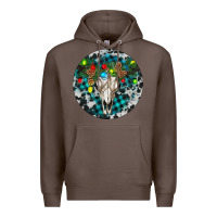 Coffee Bull Skull Christmas Premium Hoodie - RanaPortraitStore