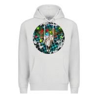 Dove Grey Bull Skull Christmas Premium Hoodie - RanaPortraitStore