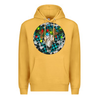 Mustard Bull Skull Christmas Premium Hoodie - RanaPortraitStore