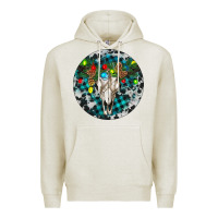 Oatmeal Heather Bull Skull Christmas Premium Hoodie - RanaPortraitStore