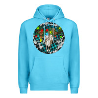 Ocean Blue Bull Skull Christmas Premium Hoodie - RanaPortraitStore